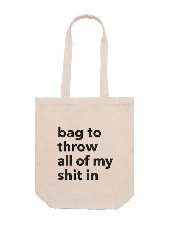 Τσάντα Μπεζ 37εκ. 42εκ. 12εκ Ψώνια Bag To Throw All My Shit In Dp6561