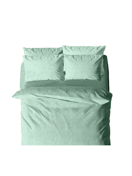 White Fabric Einzelbettbezug 170x250 Puree Grüner