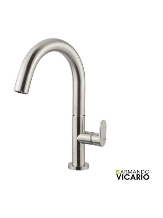 Slim Vicario Mischung Waschbeckenarmatur Edelstahl