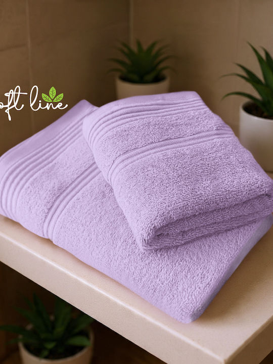 Cosy Life Πετσέτα Προσώπου Soft Line Λιλά 2τμχ ...