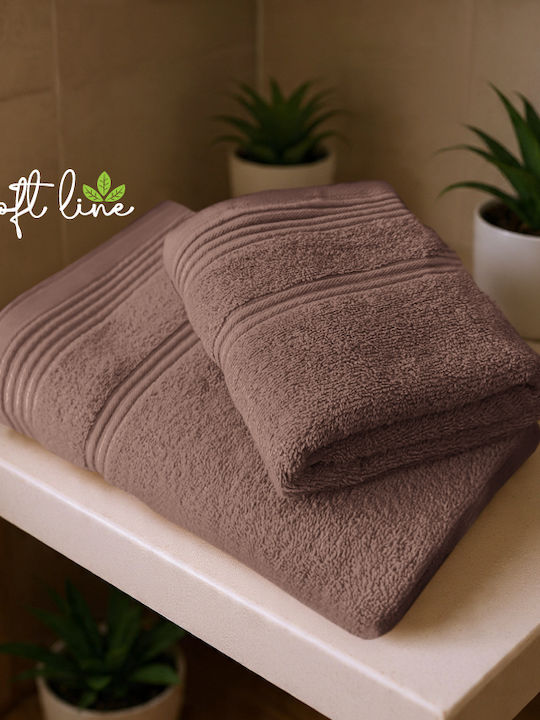 Cosy Life Πετσέτα Προσώπου Soft Line Καφέ Choco...