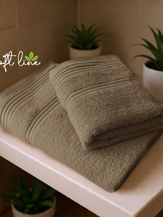 Cosy Life Πετσέτα Προσώπου Soft Line Καφέ-λαδί ...