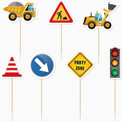 Construction Site Sweets Decoration for Party 7 Pieces