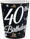 40th Birthday Ποτήρι για Party 6τμχ