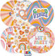 70s Hippie Party Plate 6 Pieces