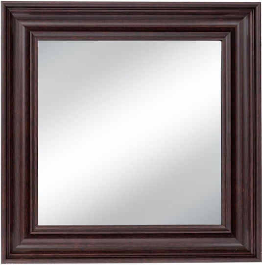 Iliadis Oglindă de Perete cu Ramă din Plastic Maro 60x60cm
