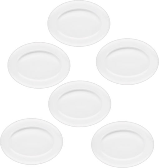Bormioli Rocco Oval Glass White Serving Platter 30x21.8cm 6pcs