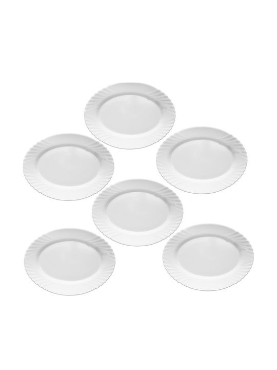 Bormioli Rocco Ebro Platou de Servire Oval din Sticlă Albă 22x15cm 6 Bucăți