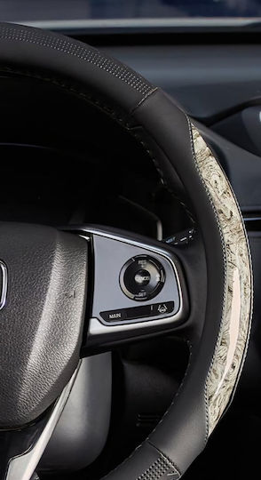 Car Steering Wheel Cover with 38cm Diameter in Gray Leatherette