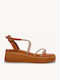 Бронзови Flatforms Глитер Каишки Анатомична Подметка