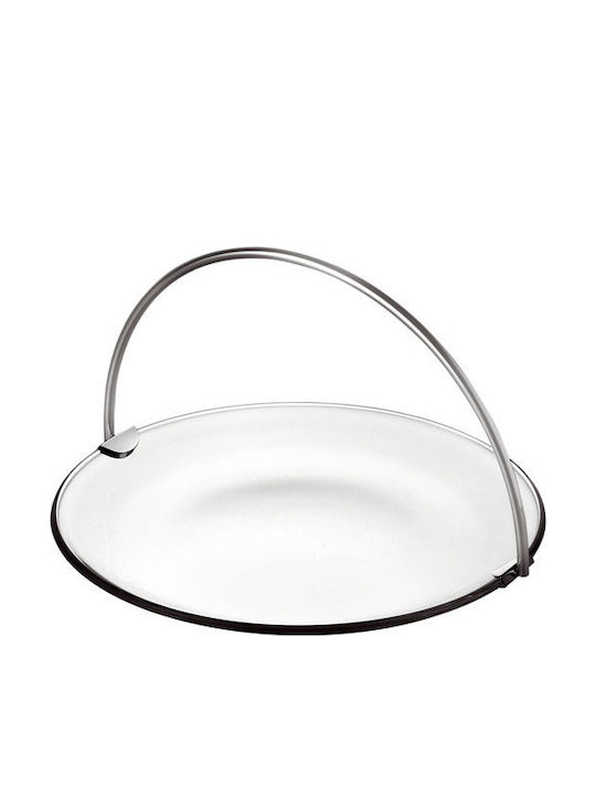 Vidivi Banquet Platou De Servire Din Sticlă Albă Cu Diametru 21 Cm