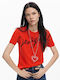 Women's Cotton Blouse Red Blood