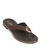 Leather Women's Flat Brown Sandals
