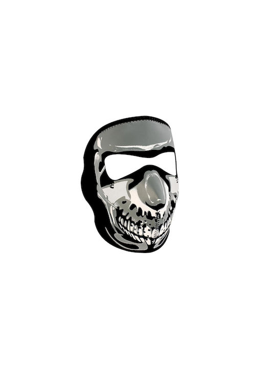 Zanheadgear Μάσκα Αναβάτη Μοτοσυκλέτας Νεκροκεφαλή Chrome Skull Neoprene Full Face Mask