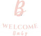 Partydekorationen Welcome Baby Rosa 3m