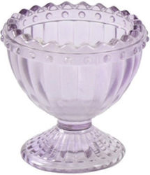 Glass Egg Cup Embossed Design 5.5x5.5x5.9cm Pur...