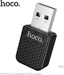 Hoco Hu3 Tony Безжичен Адаптер За Автомобил Carplay Usb Type-c Черен