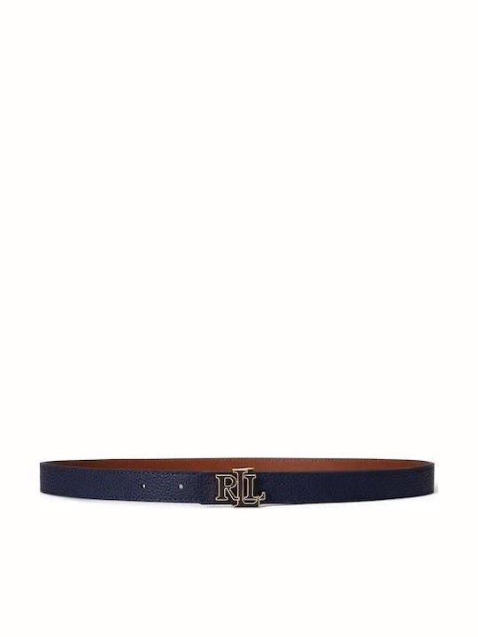 Leather Women's Belt Navy Blue