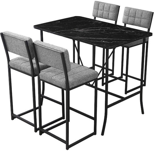 Hanah Home Esszimmermöbel-Set mit Bar mit 4 Hockern 110x70cm