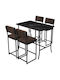 Bar Table with 4 Stools 110x70cm