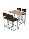 Bar Table with 4 Stools 110x70cm
