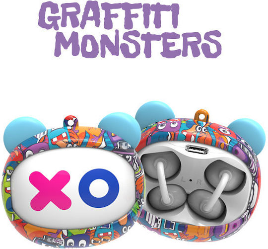 Kiddoboo GOAT Open Ear Bluetooth Handsfree Ακουστικά με Θήκη Φόρτισης Graffity Monsters