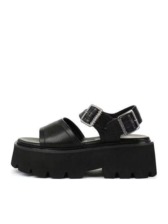 Buffalo Damen Sandalen Schwarz