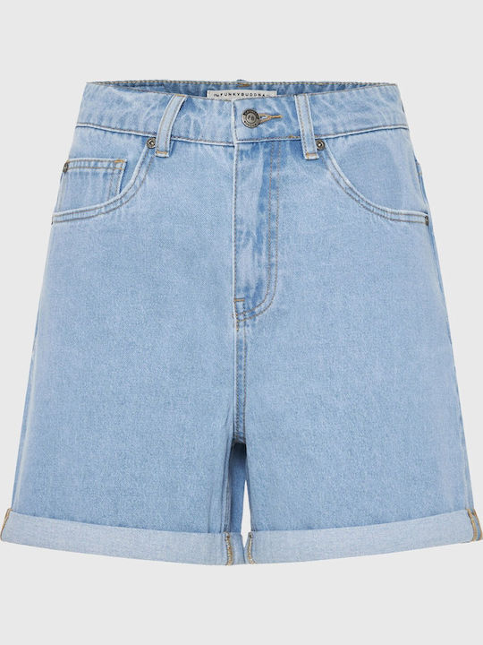 Funky Buddha Damen-Jean-Shorts Blau