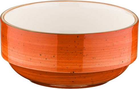 Bonna Terracotta Serving Bowl Round Porcelain Orange with Diameter 12cm