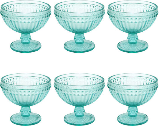 Raki Serving Bowls Ice Cream Round Glass Green With Diameter 12cm 6 Pieces