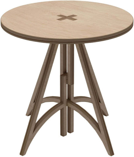 Orbis Στρογγυλό Τραπέζι Τραπεζαρίας Ξύλινο Natural 75x75x75εκ.