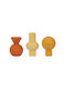 Urban Nature Culture Amsterdam Set Decorative Ceramic Orange Vases 3 Pieces