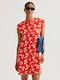 Summer Mini Dress Burgundy Red