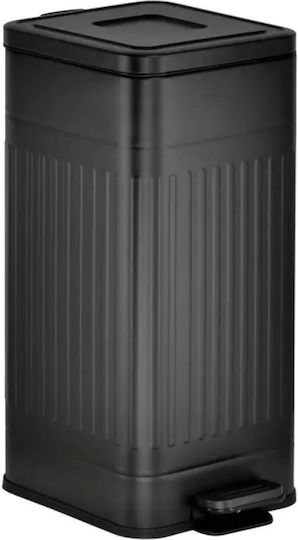 5Five 5Five Metallic Waste Bin with Pedal 35x35x27cm Black