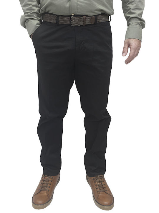 Lexton Παντελόνι Chino σε Κανονική Εφαρμογή Black