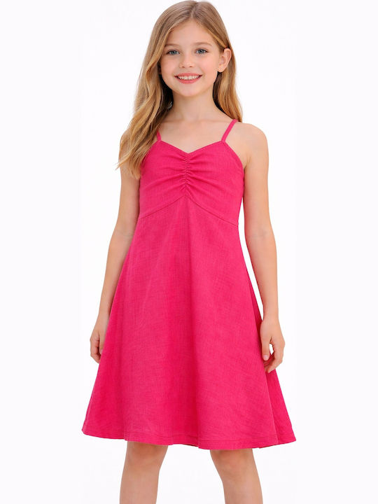 Girls Dress Linen Purple