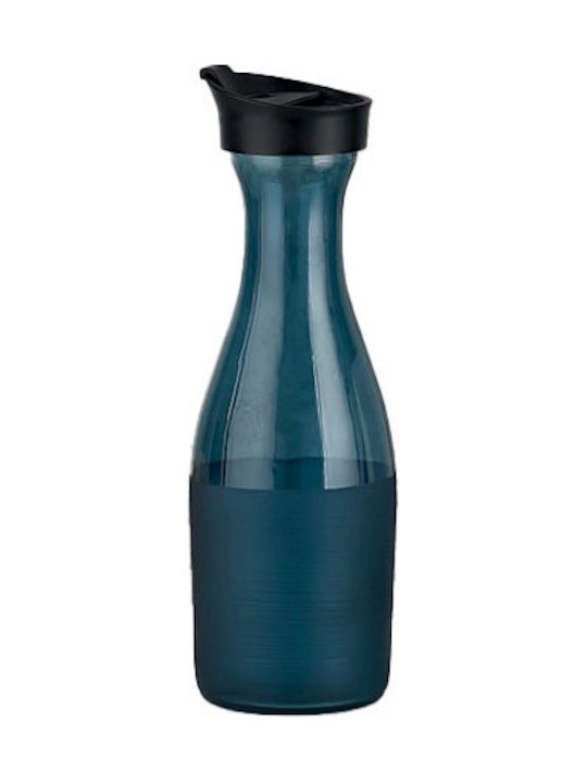 Raki Carafă de Servire din Sticlă cu Dop Albastră 1000ml