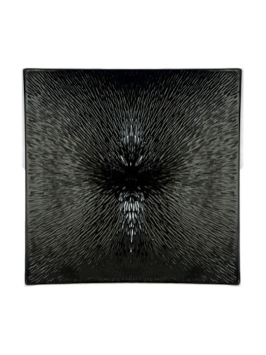 Raki Saku Platou Decorativ Pătrat Din Porțelan Negru 31x31x4cm