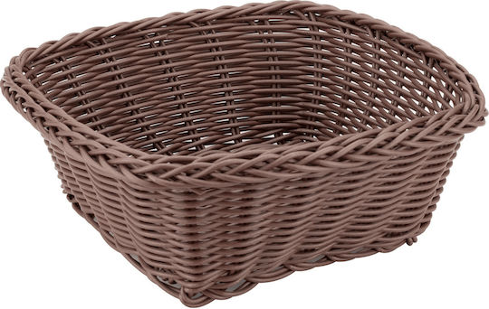 Square Bread Serving Basket Raki 17x17x7cm Brown