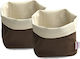 Set mit quadratischen Textilbrotkörben Ilsa 14x14xh16cm Braune 100% Baumwolle