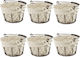 Set 6 Coșuri Rotunde Pentru Servirea Pâinii Raki 17x17x12cm Mâner Din Metal Țesătură