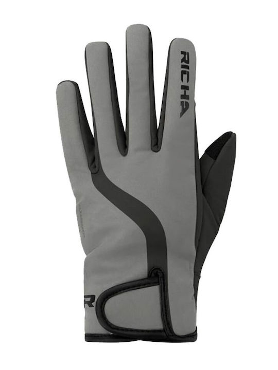 Richa Scoot Χειμερινά Ανδρικά Γάντια Μηχανής Softshell Αδιάβροχα Ασημί