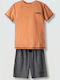 Kids Set with Shorts Summer 2 Pieces Orange-Grey