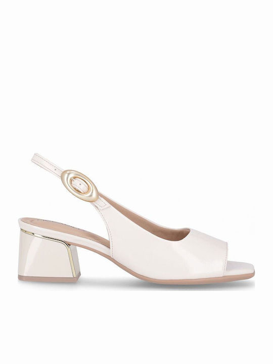 Anatomic Patent Leather White Sandals