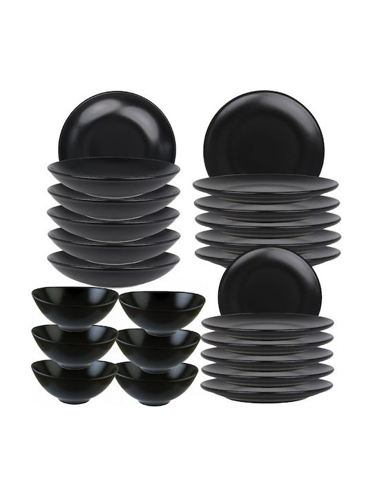 Bonna Negru Porțelan Set de Vase 24buc