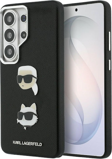 Karl Lagerfeld Saffiano Umschlag Rückseite Silikon Kunststoff Synthetisches Leder Schwarz Galaxy S26 Ultra