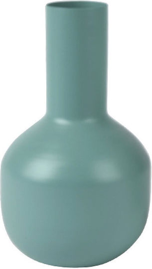 Kaemingk Metallic Petrol Blue Vase Φ10xH19cm
