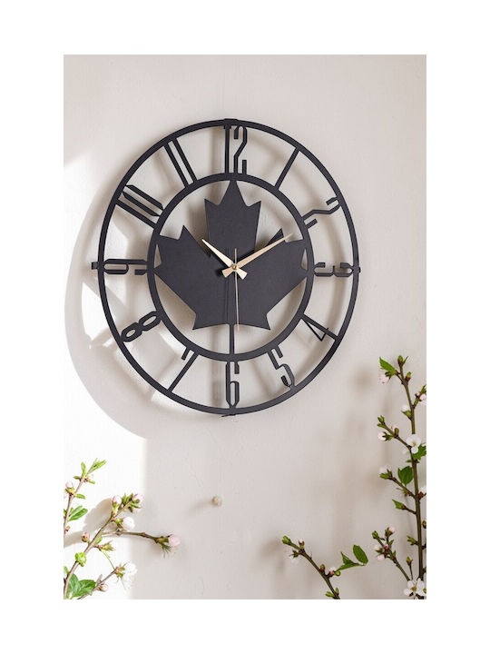 SteweHome Metallische Wanduhr Schwarz 50x50cm