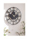 SteweHome Metallische Wanduhr Schwarz 50x50cm