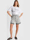 Damen Bermudas Jean Grau